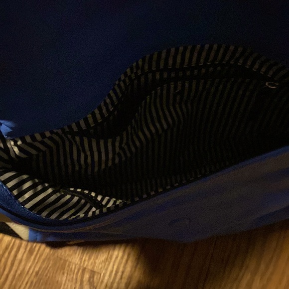 Never been used! Kate Spade blue, black, and white satchel - Picture 3 of 4